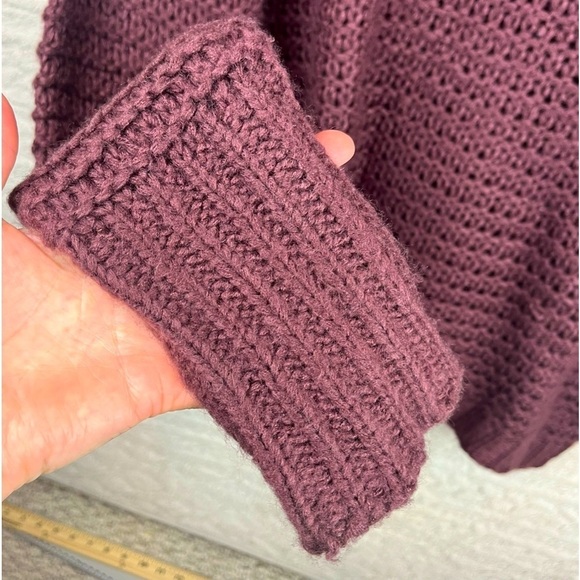 Easel Whimsigoth Burgundy Knit Sweater Floral Accent Boatneck Large - Picture 5 of 12